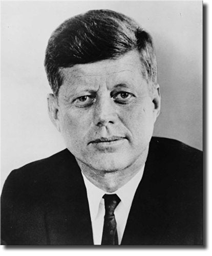 John F. Kennedy Portrait, JFK Wall Picture Art on Stretched Canvas, Ready to Hang!