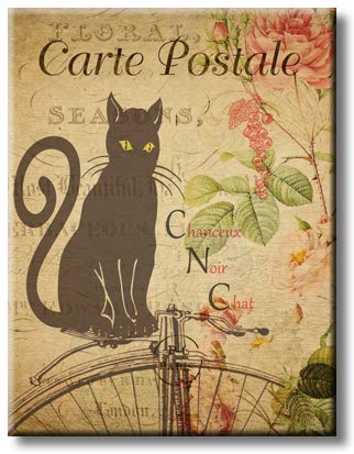 Cat Postcard, Picture on Stretched Canvas, Wall Art Décor, Rredy to Hang