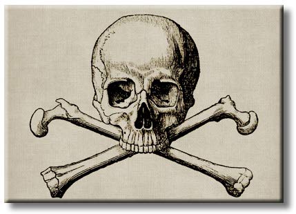 Pirate Skull, Picture on Streched Canvas, Wall Art Décor, Ready to Hang