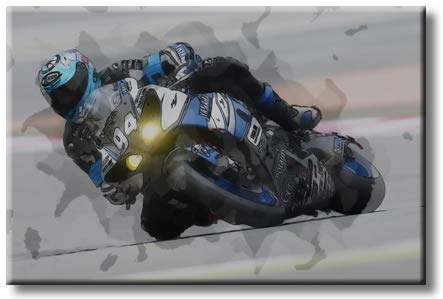 Sports Biker, Picture on Streched Canvas, Wall Art Décor, Ready to Hang