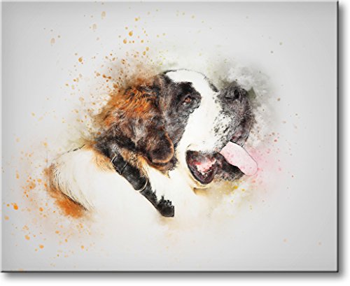 St. Bernard Dog Picture on Stretched Canvas, Wall Art Décor, Ready to Hang
