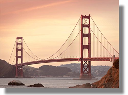 San Francisco Golden Gate Bridge Picture on Stretched Canvas, Wall Art Decor, Ready to Hang!.