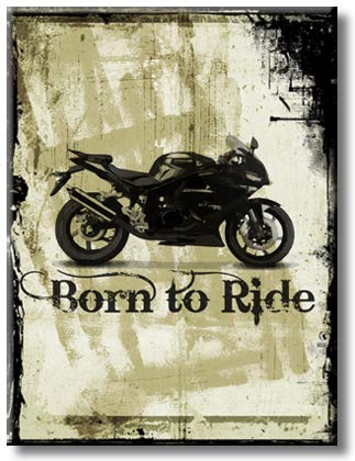 Lovely Motorcycle with Born to Ride Theme Picture on Stretched Canvas, Wall Art Décor, Ready to Hang