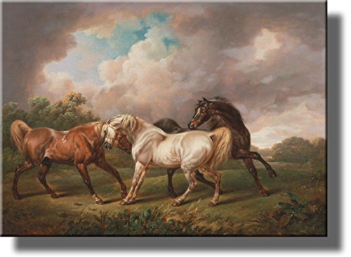 Three Horses by Towne, Picture on Stretched Canvas, Wall Art Décor, Ready to Hang!