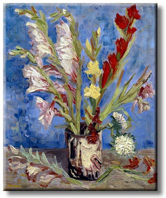 Impressionist Vase and Flowers Painting, Picture on Streched Canvas, Wall Art Décor, Ready to Hang
