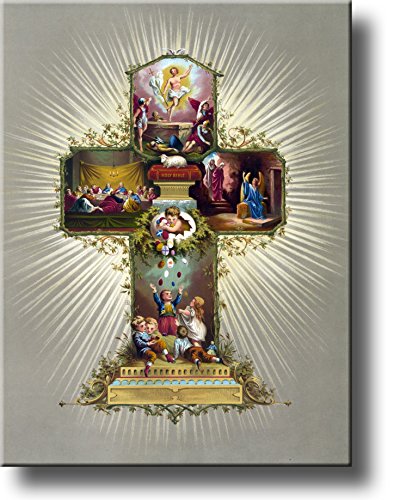 The Cross, Holy Bible, Picture on Stretched Canvas, Wall Art Décor, Ready to Hang!