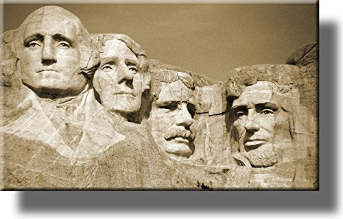 Mount Rushmore National Park Vintage Picture on Stretched Canvas, Wall Art Décor, Ready to Hang!