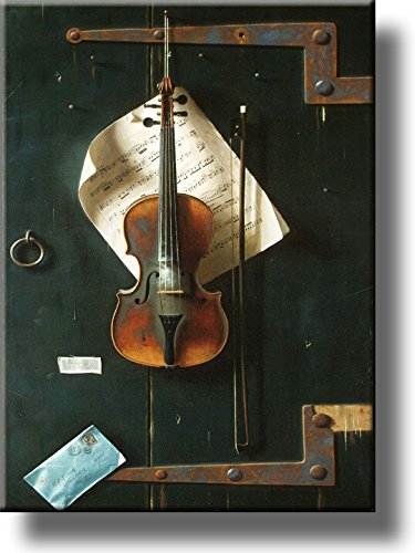 Old Violin by Harnett Picture on Stretched Canvas, Wall Art Décor, Ready to Hang!