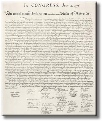 Declaration of Independence United States Continental Congress Picture on Stretched Canvas, Wall Art Décor, Ready to Hang