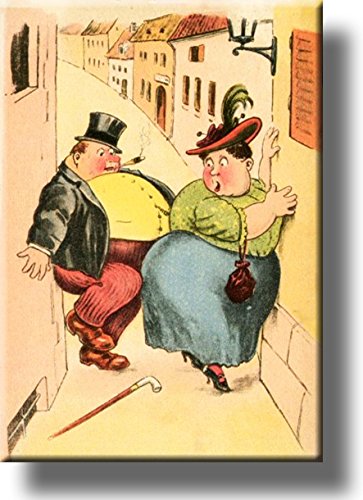 Too Fat to Pass Vintage Comic Picture on Stretched Canvas, Wall Art Décor, Ready to Hang!