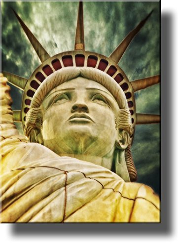 Statue of Liberty Head Picture on Stretched Canvas, Wall Art Decor Ready to Hang!.