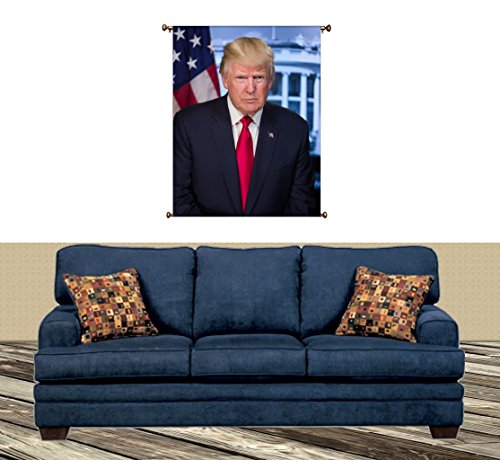 Donald Trump Official Presidential Portrait Picture on Canvas Hung on Copper Rod, Ready to Hang, Wall Art Décor