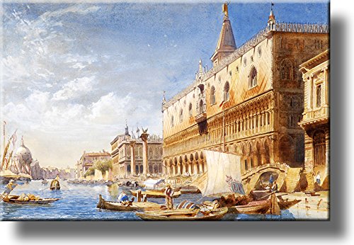 The Athenaeum-Venice Picture by Carl Friedrich Heinrich Werner on Stretched Canvas, Wall Art Décor, Ready to Hang!