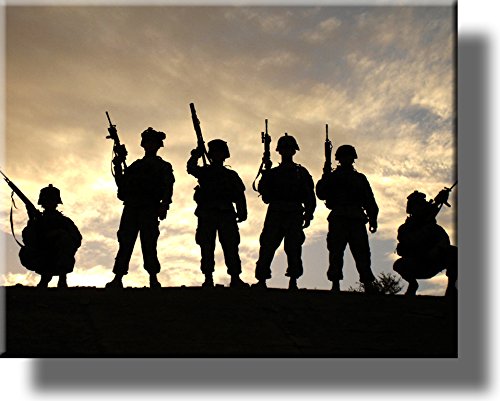 Salute to US Soldiers Picture on Stretched Canvas, Wall Art Décor, Ready to Hang!