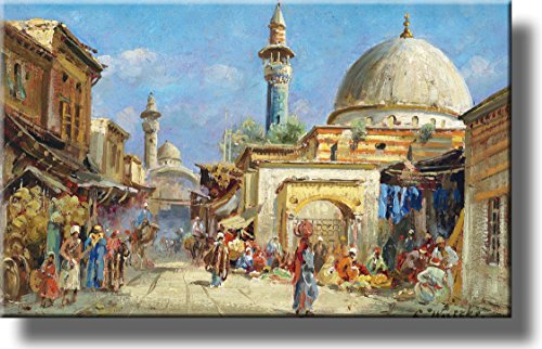 Oriental Street Scene by Wuttke Picture on Stretched Canvas, Wall Art Décor, Ready to Hang!