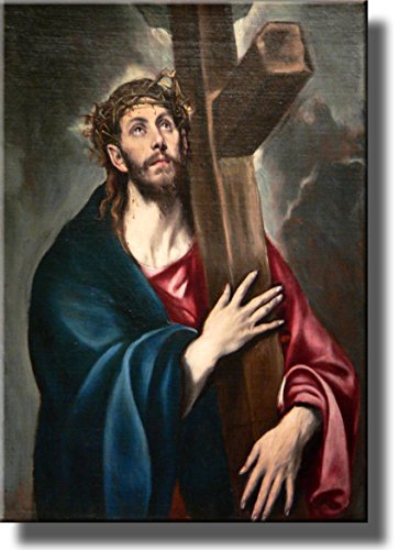 Jesus Christ Carrying the Cross by El Greco Wall Art Picture on Stretched Canvas, Ready to Hang!