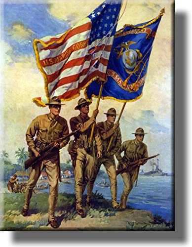 United States Marine Corp Picture on Stretched Canvas Wall Art Décor Framed Ready to Hang!