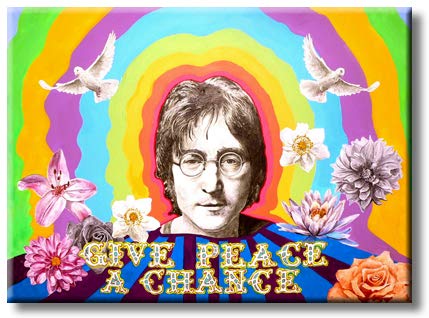 John Lennon - Give Peace A Chance Picture on Stretched Canvas, Wall Art Décor, Ready to Hang