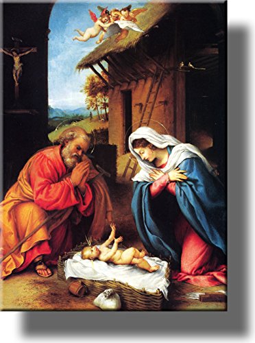 Jesus Christ Baby Nativity Picture on Stretched Canvas, Wall Art Décor, Ready to Hang!