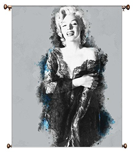 Marilyn Monroe Vintage Art Picture on Large Canvas Hung on Copper Rod, Ready to Hang, Wall Art Décor