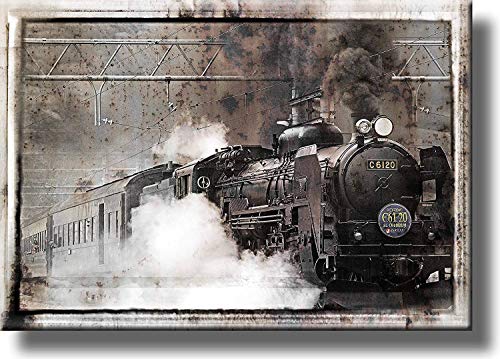 Steam Train Picture on Stretched Canvas, Wall Art Décor, Ready to Hang!