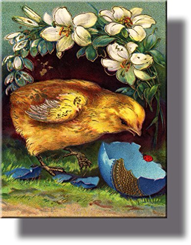 Easter Chick Hatched Egg Picture on Stretched Canvas, Wall Art Décor, Ready to Hang!