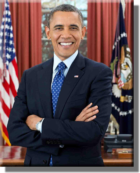 Portrait of President Barack Obama Picture on Stretched Canvas, Wall Art Décor, Ready to Hang!