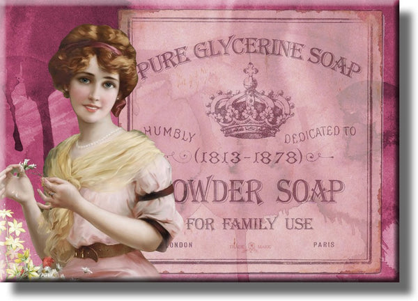 Vintage Powder Soap, Powder Room Picture on Stretched Canvas, Wall Art Décor, Ready to Hang