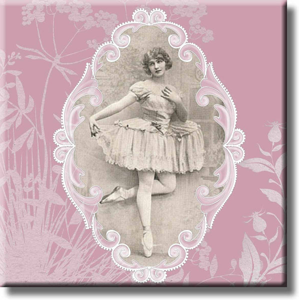 Vintage Ballerina Picture on Stretched Canvas, Wall Art Décor, Ready to Hang