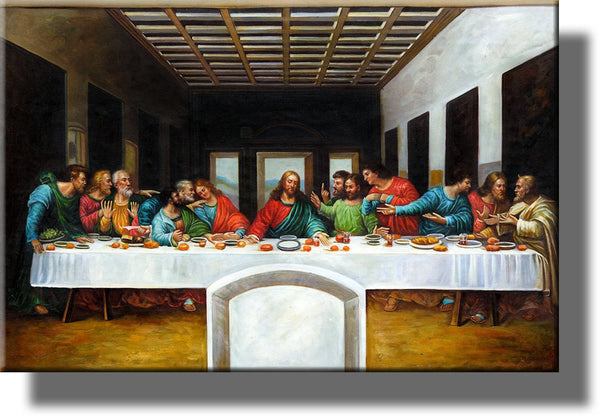 The Last Supper by Leonardo da Vinci Picture on Stretched Canvas, Wall Art Décor, Ready to Hang!