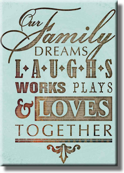 Family Together Motivational Note Picture on Stretched Canvas, Wall Art Décor, Ready to Hang!