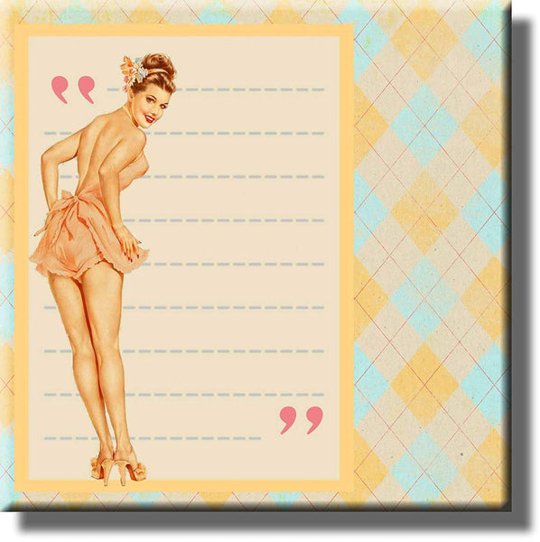 Vintage Pin Up Girl Picture on Stretched Canvas, Wall Art Décor, Ready to Hang