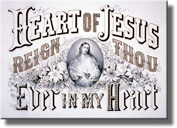 Heart of Jesus Reign Thou Ever in My Heart Picture Made on Stretched Canvas Wall Art Decor Ready to Hang!.