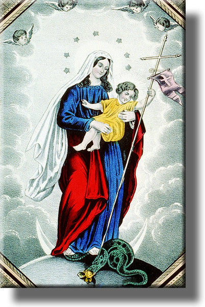 The Virgin Mary with Jesus Picture on Stretched Canvas, Wall Art Décor, Ready to Hang!