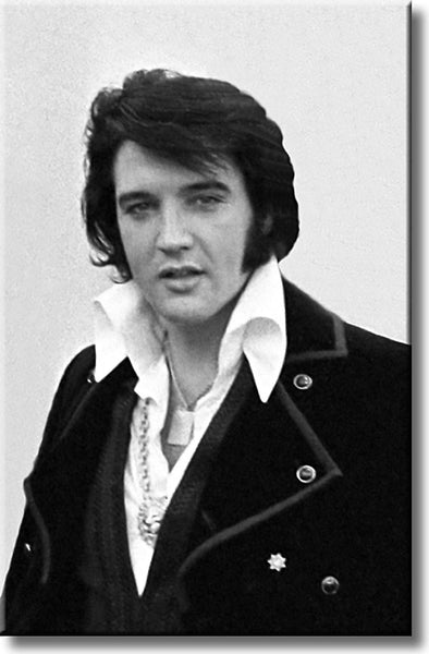 Elvis Presley, King of Rock, Black and White Picture on Stretched Canvas, Wall Art Décor, Ready to Hang