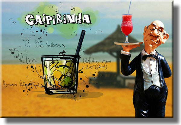 Caipirinhna Waiter Drink Picture on Stretched Canvas, Wall Art Decor, Ready to Hang!