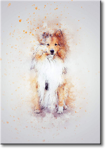 Dog Drawing Picture on Stretched Canvas, Wall Art Décor, Ready to Hang