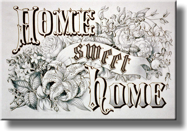 Home Sweet Home Sign Picture on Stretched Canvas Wall Art Décor Framed Ready to Hang!