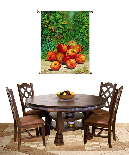 Apples Painting Picture on Canvas Hung on Copper Rod, Ready to Hang, Wall Art Décor