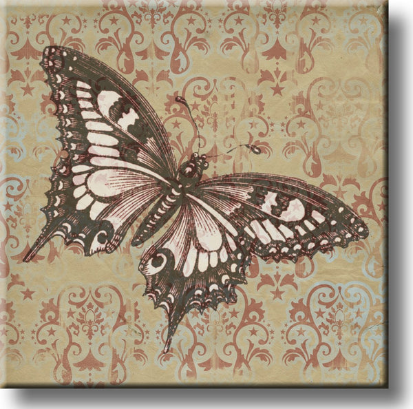 Vintage Butterfly Picture on Stretched Canvas, Wall Art Décor, Ready to Hang