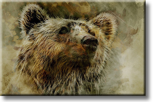 Grizzly Bear Picture on Stretched Canvas, Wall Art Décor, Ready to Hang