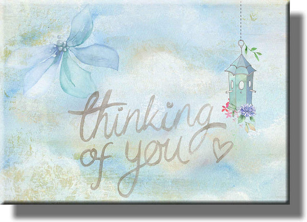 Thinking of You Sign Picture on Stretched Canvas, Wall Art Décor, Ready to Hang!