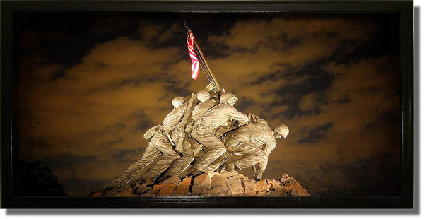 US Marine Corps War Memorial (Iwo Jima Memorial) Picture on Stretched Canvas, Wall Art Decor Ready to Hang!.