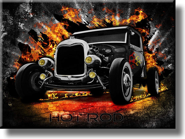 Hot Rod Classic Car Picture on Stretched Canvas, Wall Art Décor, Ready to Hang