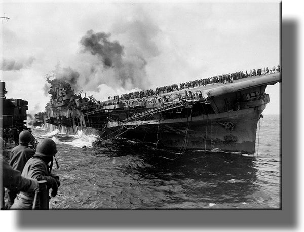 Navy Ship WWII, Pearl Harbor Picture on Stretched Canvas, Wall Art Décor, Ready to Hang!