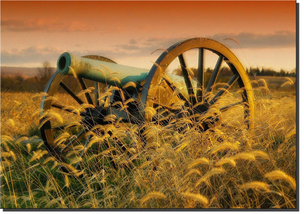 Civil War Cannon Picture on Stretched Canvas, Wall Art Decor Ready to Hang!.