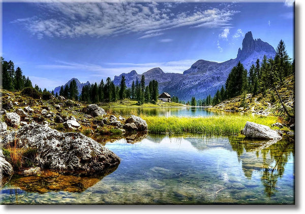 Landscape and Mountain View Picture on Stretched Canvas, Wall Art Décor, Ready to Hang