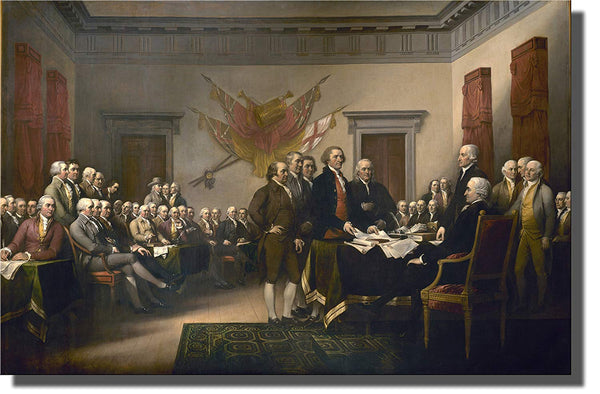 Declaration of Independence Picture on Stretched Canvas, Wall Art Decor Ready to Hang!.