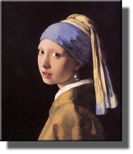 The Girl with a Pearl Earring by Johannes Vermeer Picture on Stretched Canvas, Wall Art Decor Ready to Hang!.