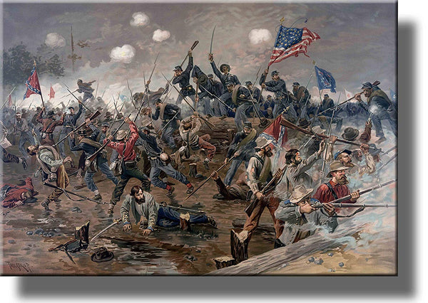 On Wood: Civil War Battle Picture Wall Art Decor, Ready to Hang!